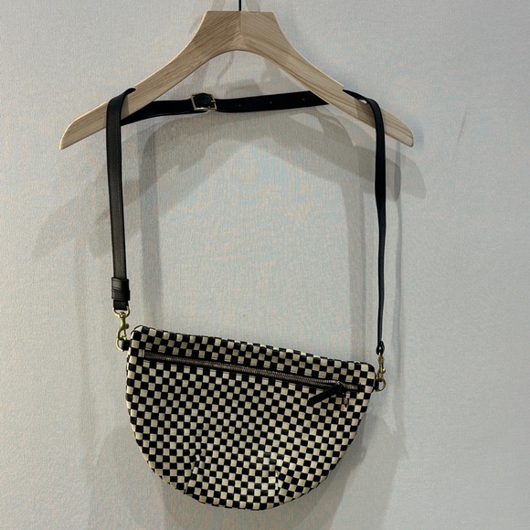 Clare V Handbags - Clare V Checkerboard Grande Fanny Crossbody in Black & White